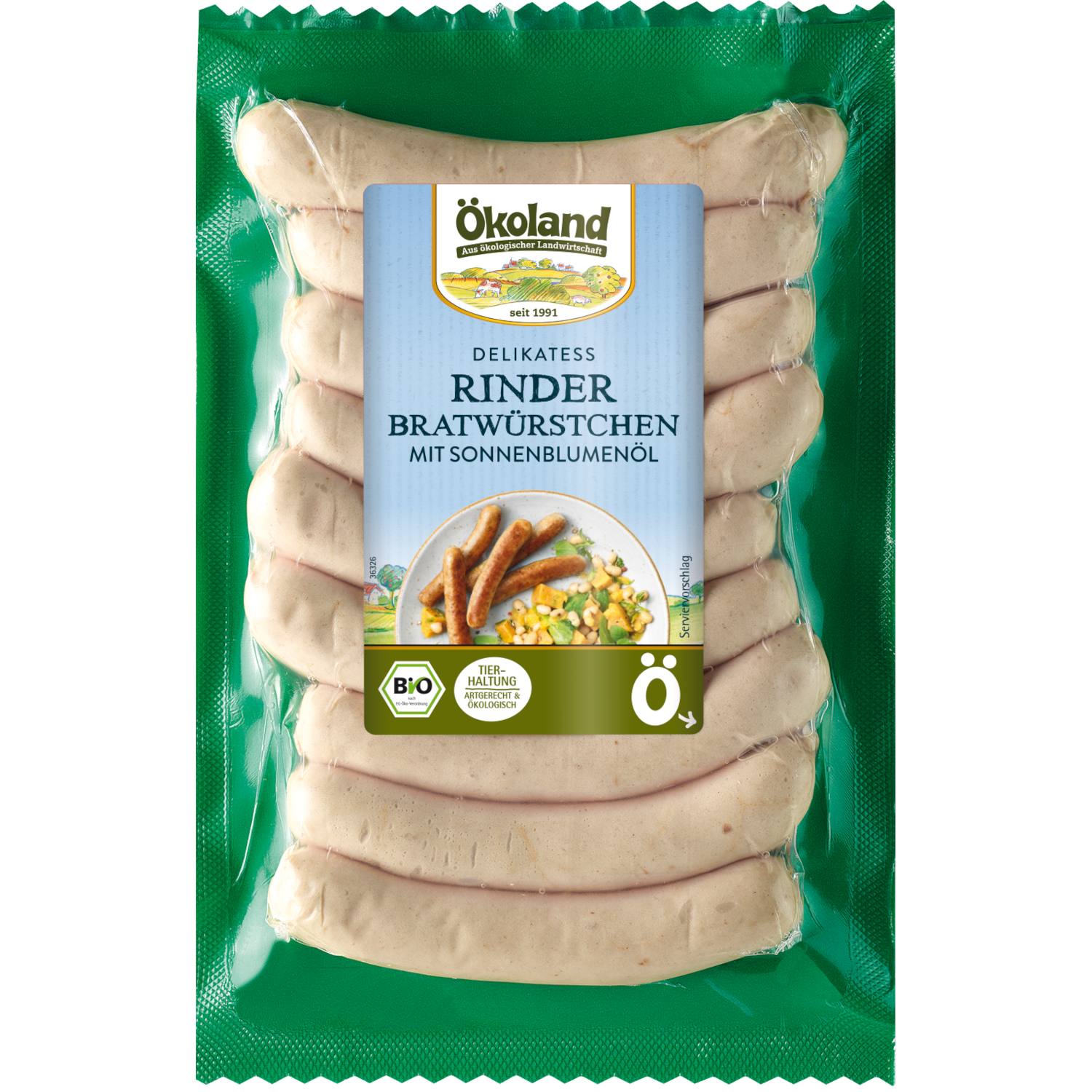 Rinder-Bratwürstchen aus Rindfleisch und Sonnenblumenöl in Delikatess Qualität