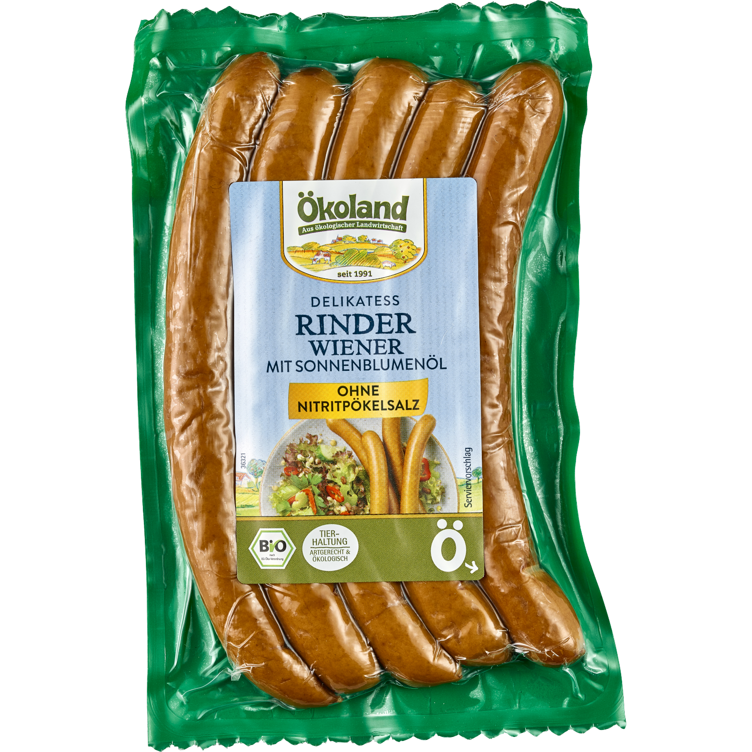 Rinder-Wiener aus Rindfleisch und Sonnenblumenöl in Delikatess-Qualität