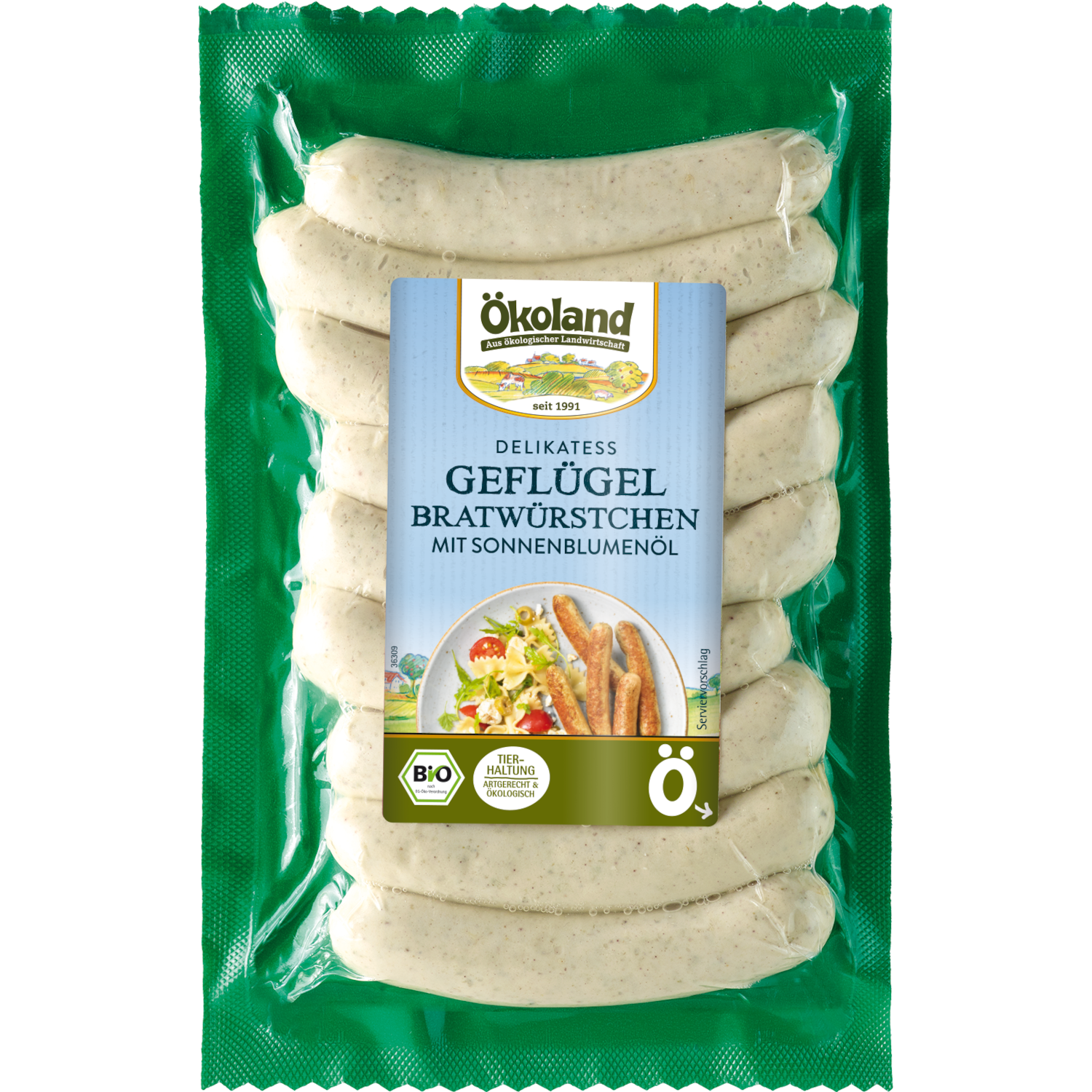 Geflügel-Bratwürstchen mit Sonnenblumenöl in Delikatess-Qualität