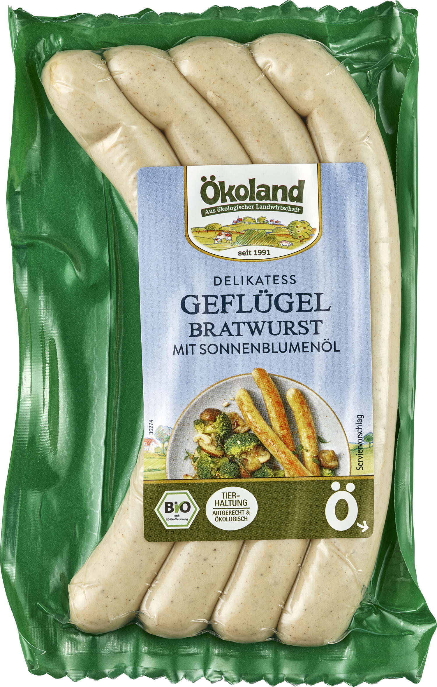 Geflügel-Bratwurst mit Sonnenblumenöl in Delikatess-Qualität
