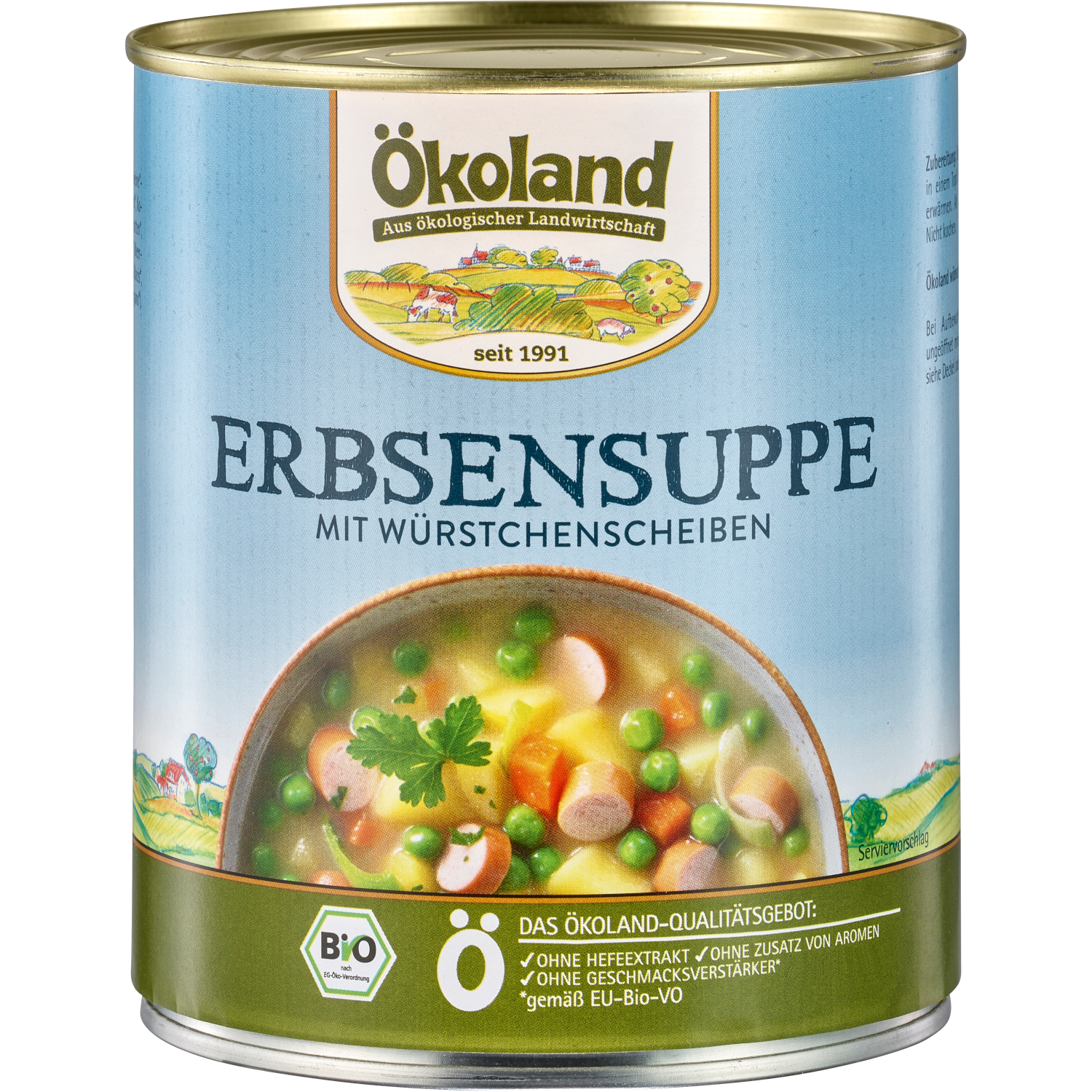 Erbsensuppe mit Würstchenscheiben