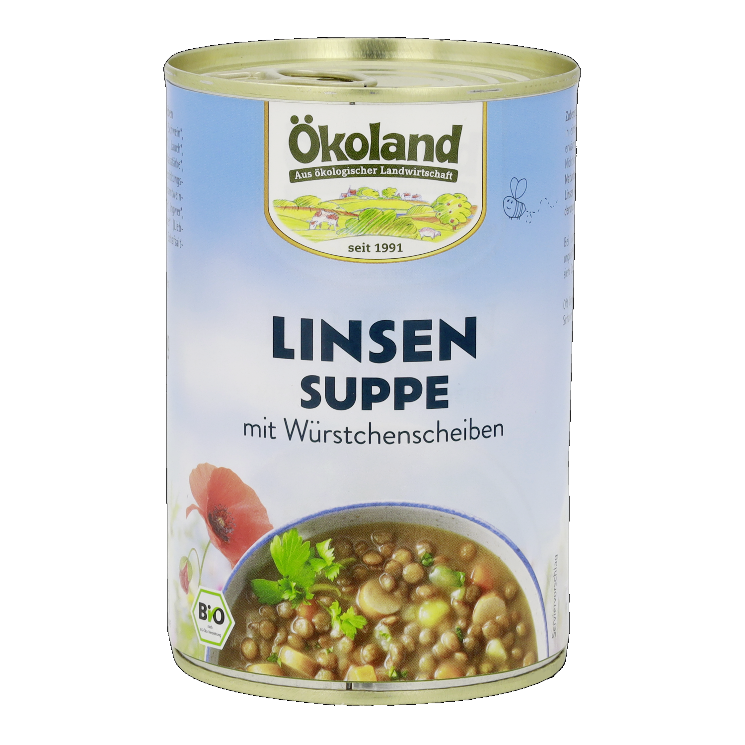 Linsensuppe mit Würstchenscheiben