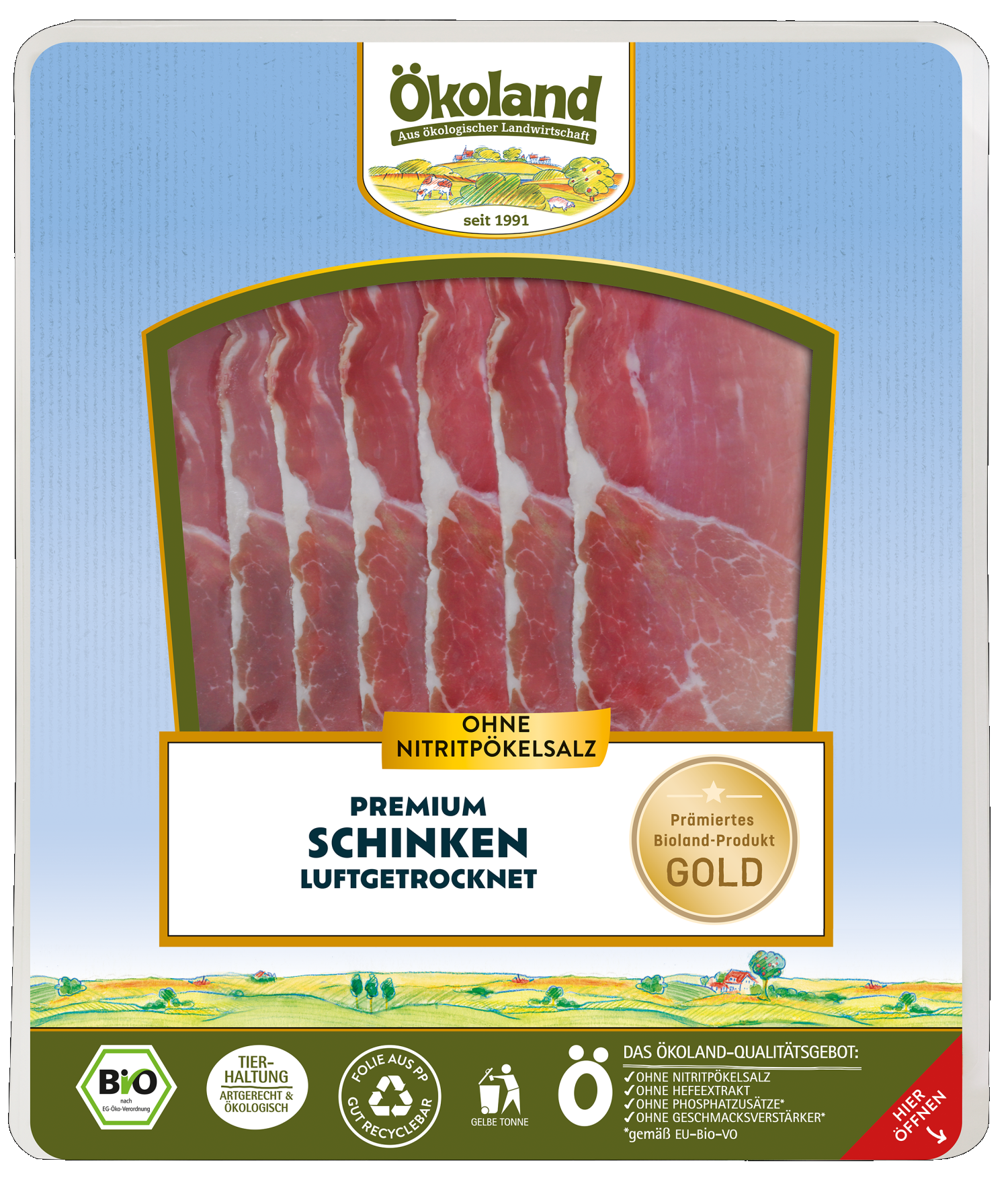 Premium Schinken luftgetrocknet, über 4 Monate gereift