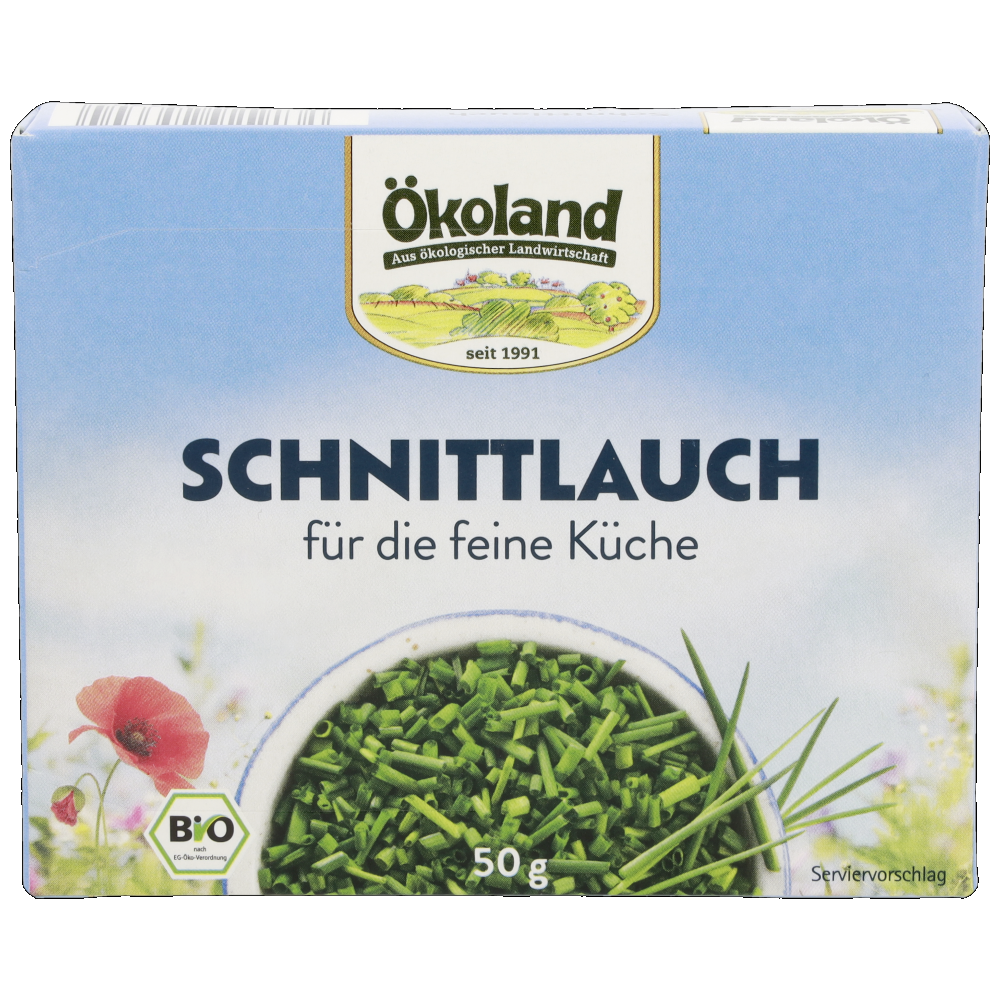 Bio-Schnittlauch fein geschnitten, streufähig, erntefrisch tiefgefroren.