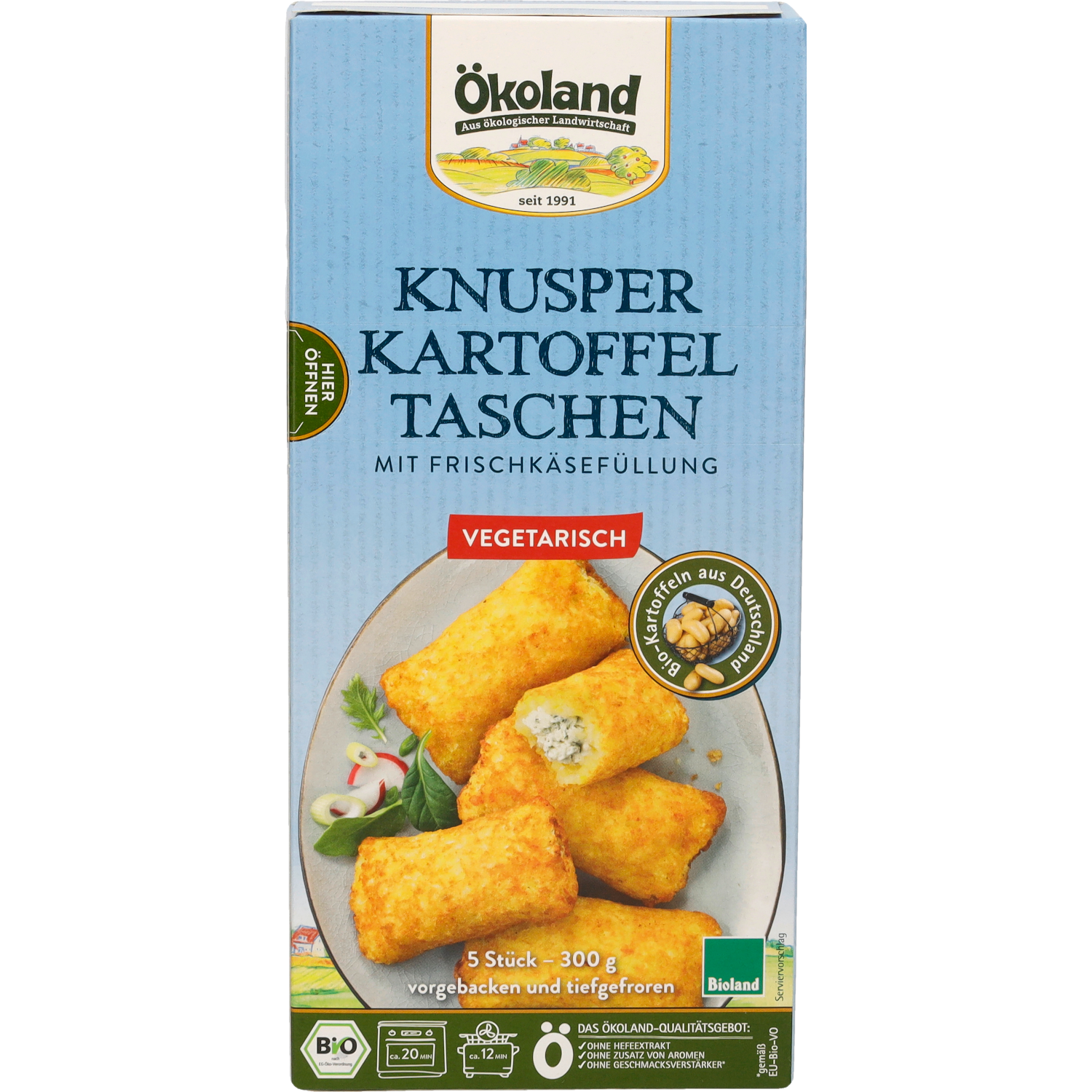 Knusper Kartoffeltaschen mit Frischkäsefüllung