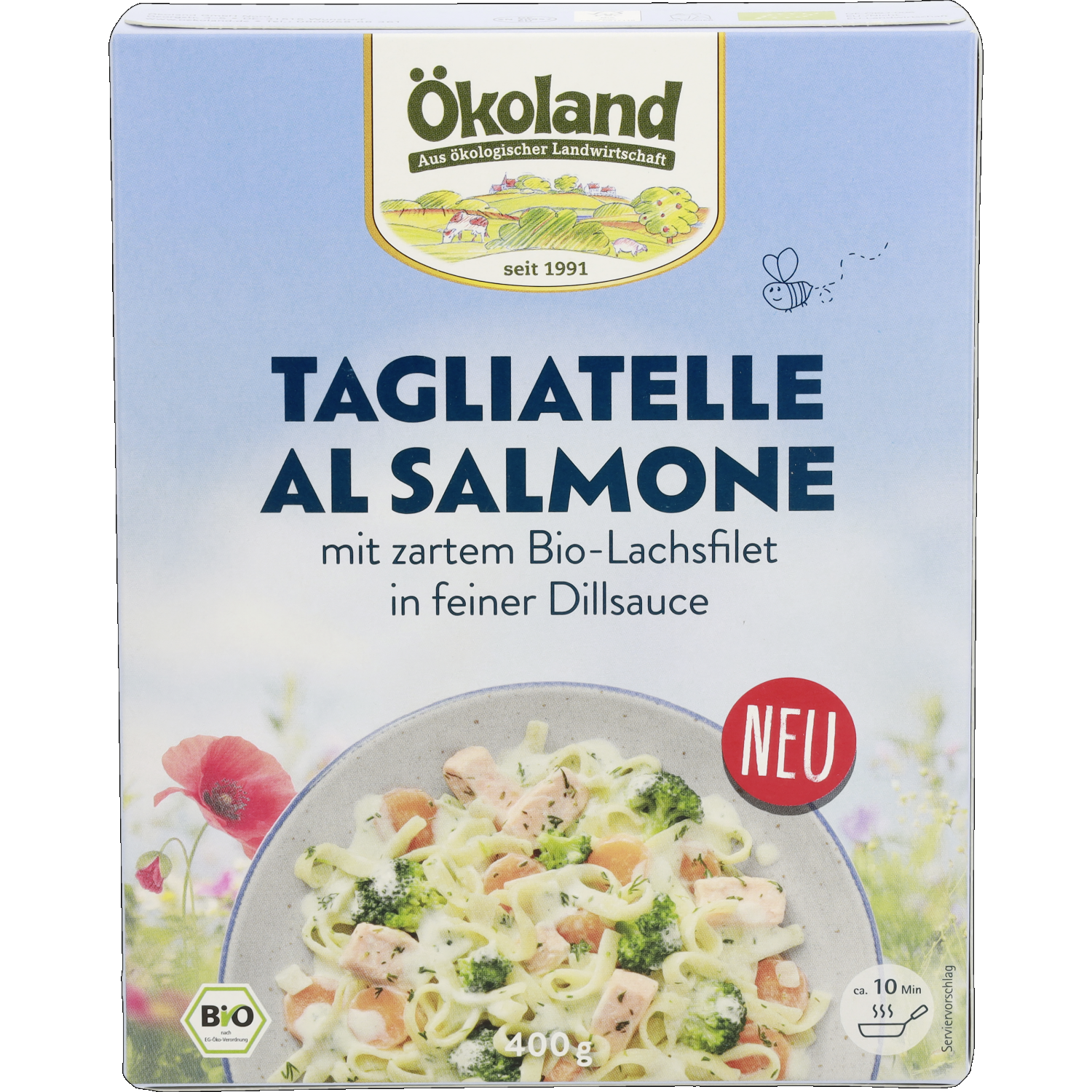 Tagliatelle al Salmone mit zartem Bio-Lachsfilet in feiner Dillsauce