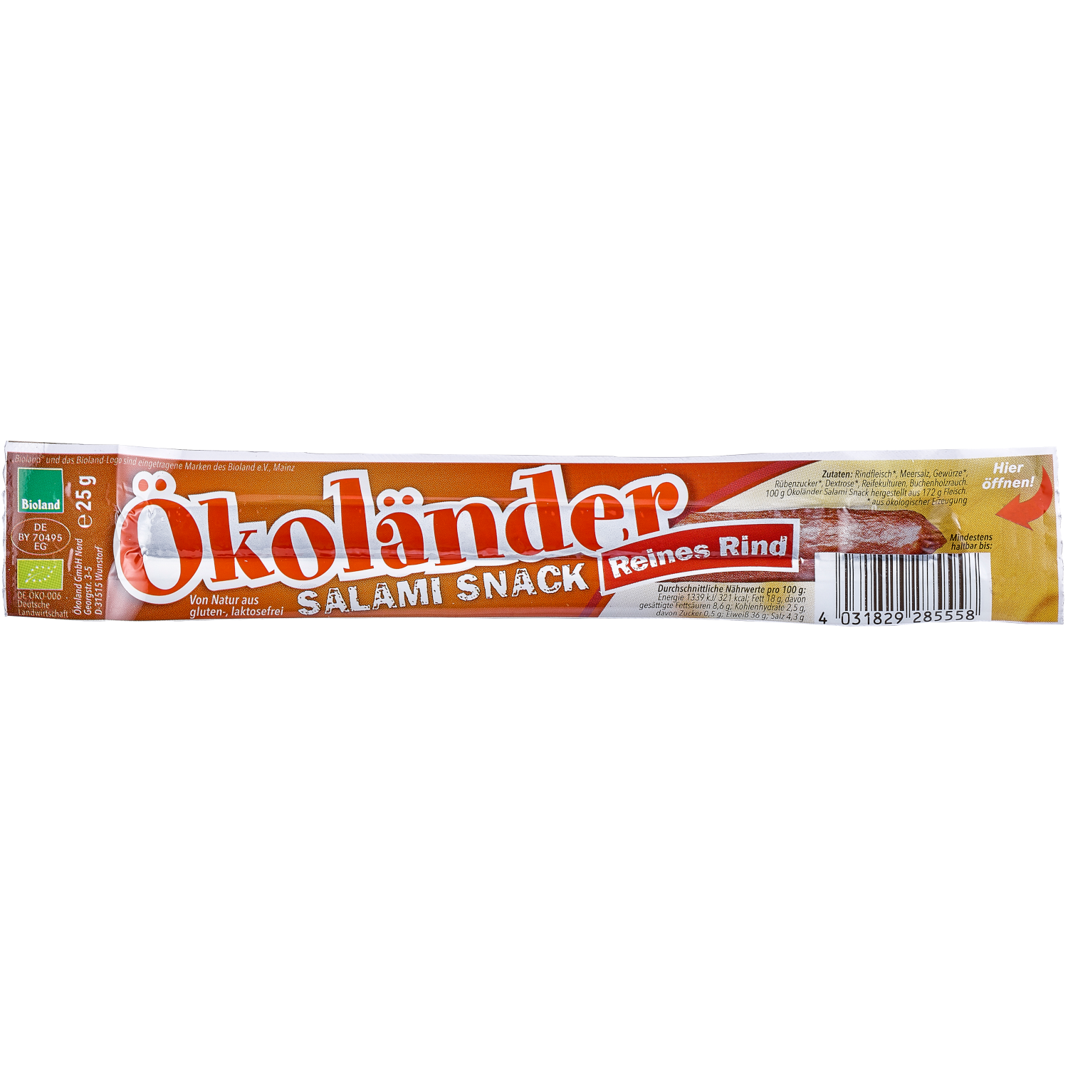 Die beiden Ökoländer Salami Snacks sind eine leckere Ergänzung zum Pausenbrot, für Picknick oder schmecken auch einfach mal zwischendurch.
